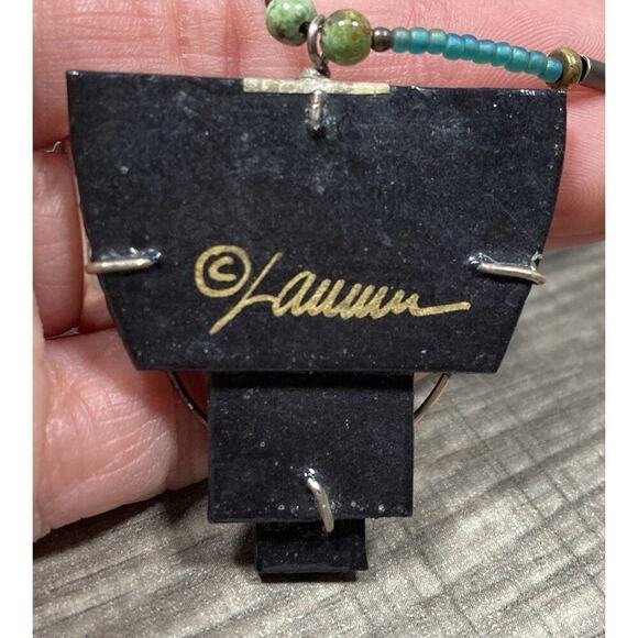 Artisan Handcrafted Lauren Pollaro Sterling Silver Mixed Media York Maine Art - Picture 7 of 10